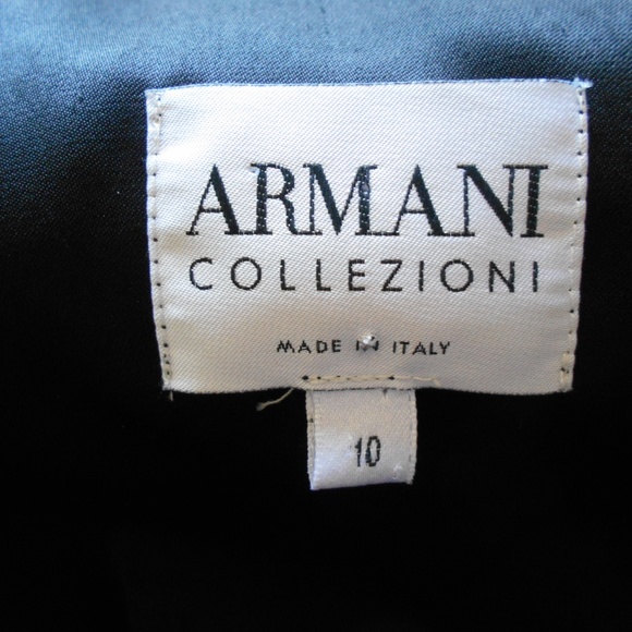 ARMANI COLLEZIONI Sz 10 Black Velvet Blazer Jacket - Picture 3 of 4